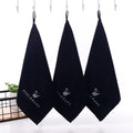 Custom Black Microfiber Face Towel Quick-Dry Makeup Removal Washcloths Woven Technique 400gsm Weight