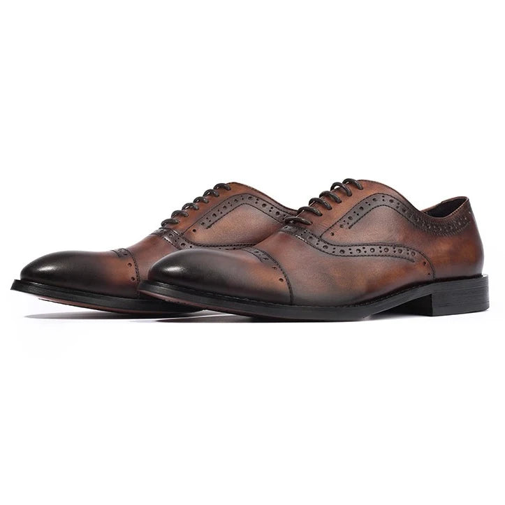 Black Brown Wedding Dresses Shoes for Men Genuine Leather Office & Career Formal Shoes Top Layer Cow Leather