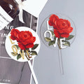 Wholesale Rose Pattern Love Letter Acrylic Cake Topper for Wedding Valentine's Day New Year Father's Day Easter