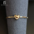 Wholesale Minimalist Lovely Trendy 925 Sterling Silver Korean Gold Plated Ring Fin Jewelry Heart Shape Rings for Girls