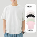 Wholesale Bulk Tshirts Blank 100 Cotton Heavyweight 330gsm Short Sleeve Streetwear Tshirt Oversized Tshirt Mujer