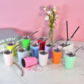 Custom logo Double Walled 3 oz Mini Cup Sublimation Blanks Stainless Steel 3oz Shot Glass Mini Tumbler with Lid and Straw