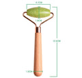 DIY Wholesale Low Price Wooden Handle Rose Quartz Jade Ice Roller for Face Green Jade Roller and Gua Sha Set