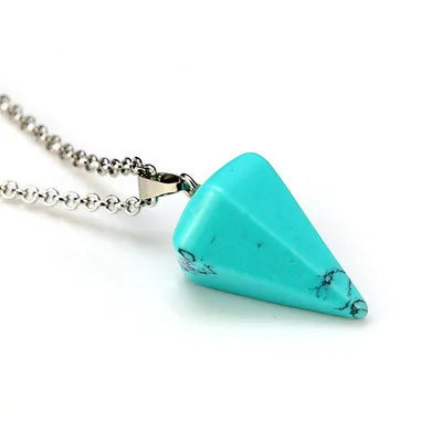 DIY Superb Quality Blue Turquoise Crystal Quartz Faceted Pendulums at Least Price