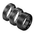 Poya Ready to Ship Plain 6mm 8mm 10mm Brushed Black Tungsten Carbide Wedding Ring for Men