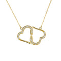 New Design 925 Sterling Silver Gold Plated Jewelry Necklaces Cubic Zirconia Interlocking Double Heart CZ Pendant Necklace