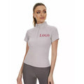 Custom Pink Grey Horse Riding Breathable Ladies Equestrian Sports Top Ladies Horse Riding Shirts for Riding