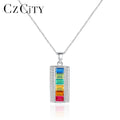 CZCITY Gemstone 925 Jewelry Girl Statement Dainty Chain Woman Charm Stone Lady Colorful Necklace