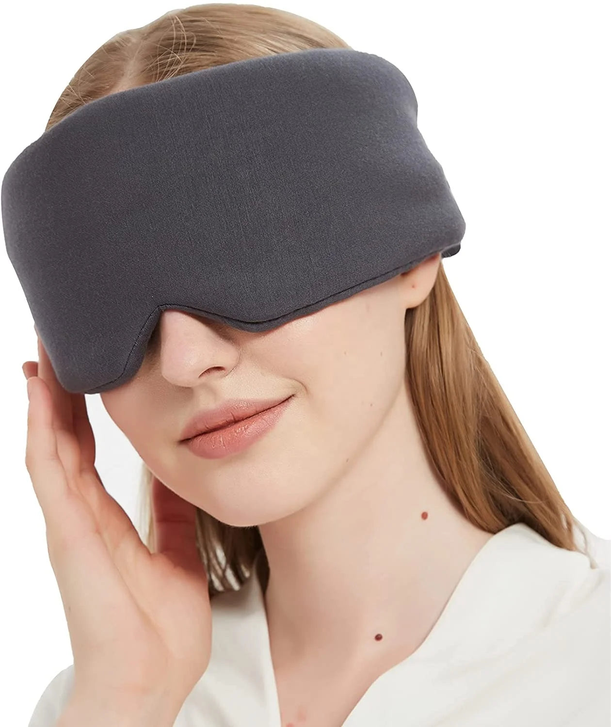 100% Light Blocking Cotton Sleep Mask Washable Black Grey Eye Cover for Travel Nap Yoga Night Blindfold Eye Health Supplies