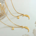 Fashion Stainless Steel 18k Gold Plated Jewelry Gift Non Tarnished Star Moon Pendant Necklace Collar De Acero Inoxidable