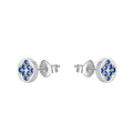 Custom 925 Sterling Silver Round Shape Rhodium Plating Diamond Earring Stud