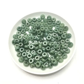 Large Hole Jade Rondelle Beads for Jewelry Making Natural Gemstone Beads Fit Charms Bracelet Jade Circle