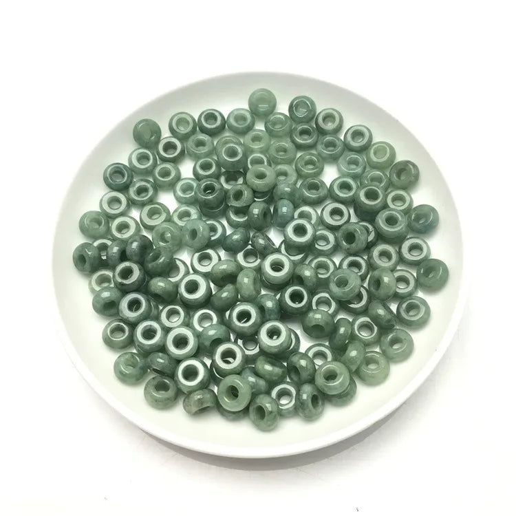 Large Hole Jade Rondelle Beads for Jewelry Making Natural Gemstone Beads Fit Charms Bracelet Jade Circle