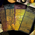 3pieces/pack Gold Foil Stickers Gilding Years Series Material Collage English Vintage Journal DIY Stickers 4Models