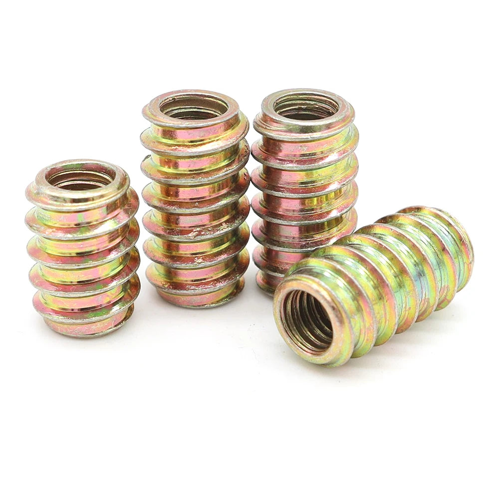Inner and Outer Tooth Wood Furniture Insert Nut Male and Female Thread Connecting Nuts M6 M8 M10 M12 M20