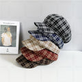 Wholesale Polyester 8 Panel Octagonal Hats Custom Embroidery Logo England Style Plaid Women Retro Gatsby Caps