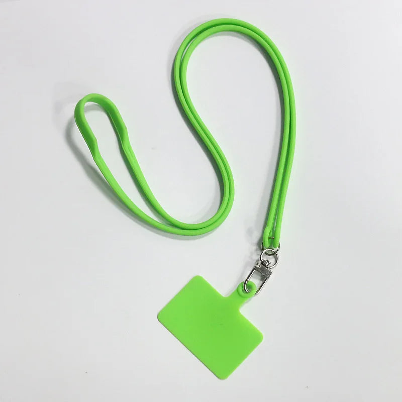Wholesale Custom Silicone Lanyard Neck Strap Universal Mobile Phone Case Patch with Silk Screen Printing Cellphone Accessories