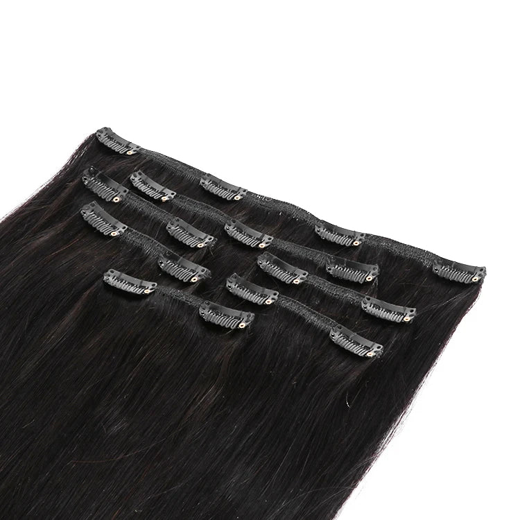 Yaki Virgin Brazilian Human Hair Clip in Hair Extensions Yaki Straight Curly Clip in Hair Extensions