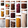 Customized Kitchen Round High Borosilicate Glass Food Storage Jar Canister Set with Bamboo Lid Storage