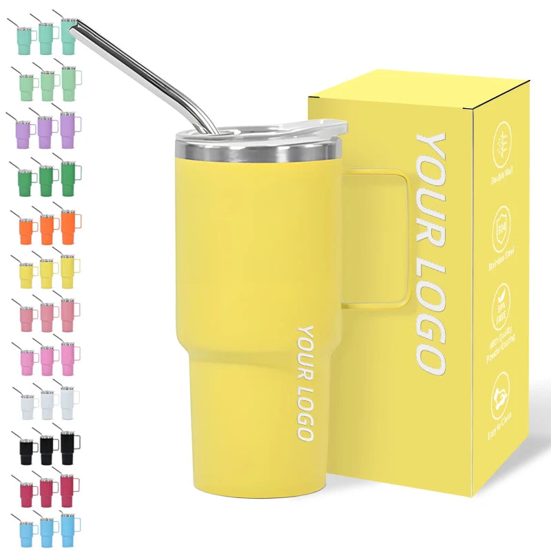 3oz 4oz 5oz Mini Stainless Steel Tumbler with Metal Handle Double Wall Shot Glass Mug Coffee Mugs With Metal Straw