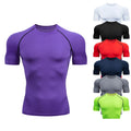 Custom Logo Blank Bodybuilding Active Wear Men Fitness Tight Gym T Shirt Workout Quick Dry Compression Gym Top for Men