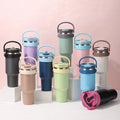 40oz New Design Mugs Double Wall Stainless Steel Tumbler Steel Vacuum Insulated Beer Tumbler with Handle and Straw