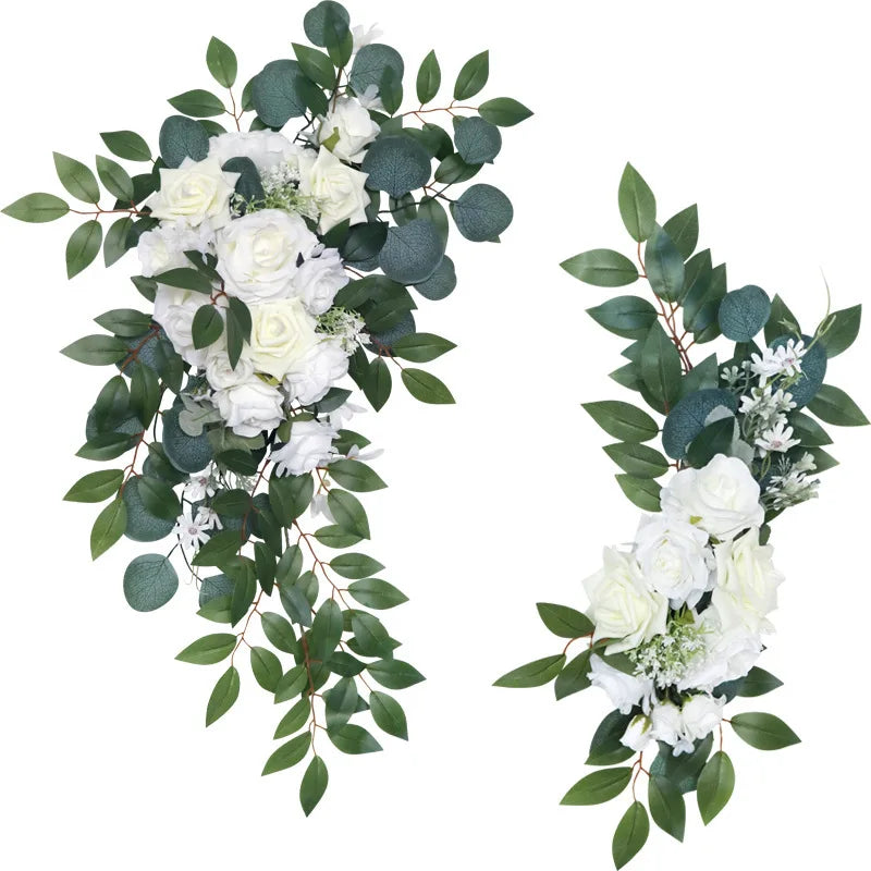 DREA Artificial Silk Flowers Outdoor Hanging Flower Runner Corner Decoration at the Wedding Arch