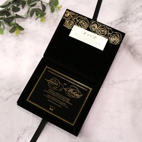2026 Royal Box Style Marriage Invitation Card Luxury Wedding Box Black Acrylic Invites