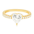 Gemnel Classic Moissanite Heart Gold Vermeil 0.5 Micron Diamond Eternity Engagement Ring
