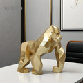 Creative Handmade Modern Eco-Friendly Polyresin Orangutan Statue Gold Tabletop Art Decor Luxury Home