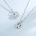 1.0ct Fashion Love Diamond Pendant White Gold Plated 925 Sterling Silver Charm Chain VVS1 Moissanite Pendant Necklace for Women
