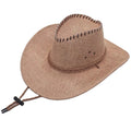Fashion Men Cotton/ Linen Western Straw Cowboy Hat Men's Cowboy Hats Beach Sun Hat