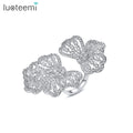 LUOTEEMI Micro Ring Adjustable Diamond New Trendy Woman Personalised Long Finger Zirconia Luxury Fashion Jewelry