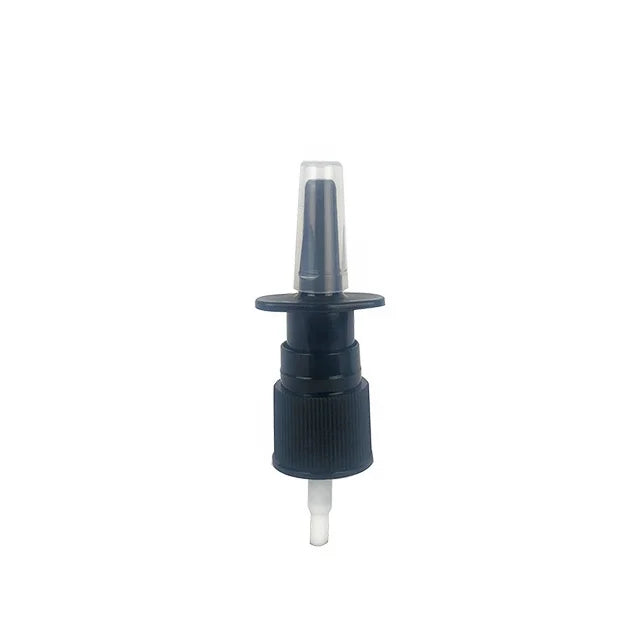 Professional Black 18/410 Non-Spill Plastic Nasal Spray Pump Clinical Sprayer for Hospital and Clinic Sanitation Use