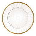 2025 Top Selling Gold Antique Stripe Design Wedding Gold or Silver Clear Elegant Transparent Glass Chargers Plate