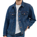 New Design Plain Blue Jeans Jackets for Men Custom Logo on Fashion Plus Size Button Denim Fabric Wash Jeans Coats