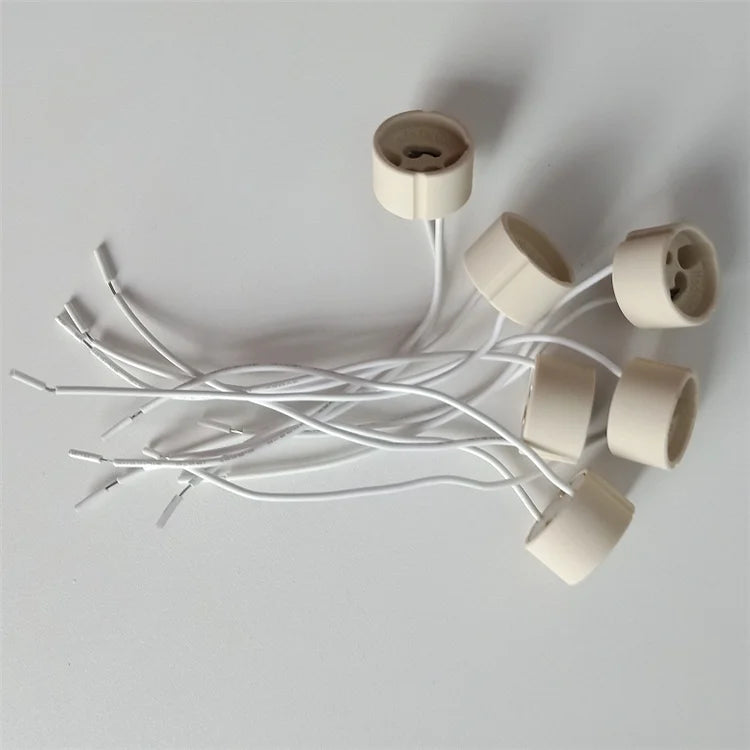 Halogen Bulb Socket Ceramic Base Gu10 Lamp Holder Lamp Accessory Electrical Screw Lampholder Decorate Lighting