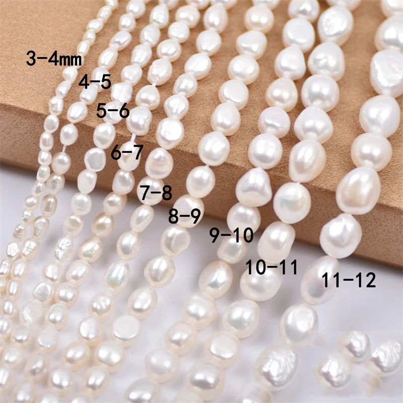 Natural Freshwater Pearl Baroque Pearl String White 3A Small Size Good Luster Can Be Made Into Jewelry Necklace DIY