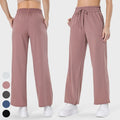 New Drawstring High Waist Butt Lifting Casual Sweatpants Double Pockets Straight Leg Fitness Pants Sports Sweatpants for Women