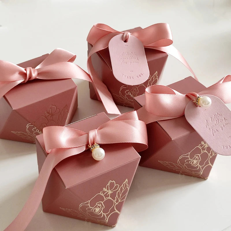 Gift Box  Shape Paper Candy Boxes Chocolate Packaging Box Wedding Favors for Guests Baby Shower Birthday Party