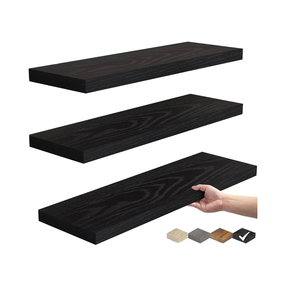 Rustic Wood Floating Shelves 22lbs Capacity Wall Mounted Shelves for Bathroom Living Room Hanging Shelf