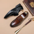 Dropshipping Wholesale Luxury Genuine Leather Italian Men's Office Shoes Pointed Toe Dress Shoes Lightweight Feature