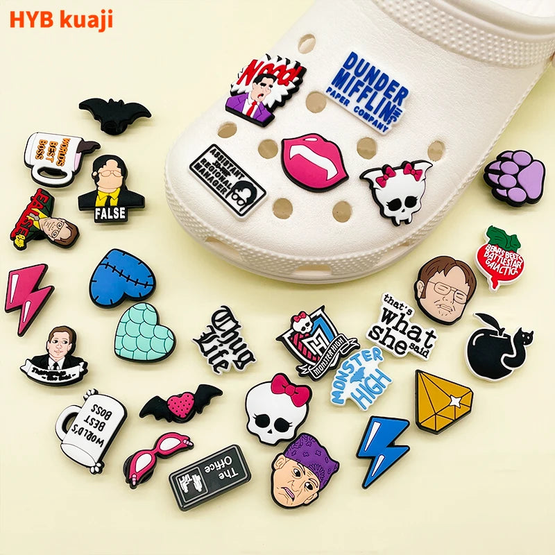 2024 Hot Selling HYB Kuaji HYB256-HYB265 Fashion Cartoon Logo Cheap Price Customized Soft PVC Rubber Shoes Charms for Bags Shoes