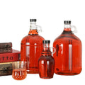 Recyclable 500ml 1L 1.5L 2L Empty Clear Cold Brew Beer Juice Home Liquor Packing Glass Bottle Half Gallon Growler with Screw Cap
