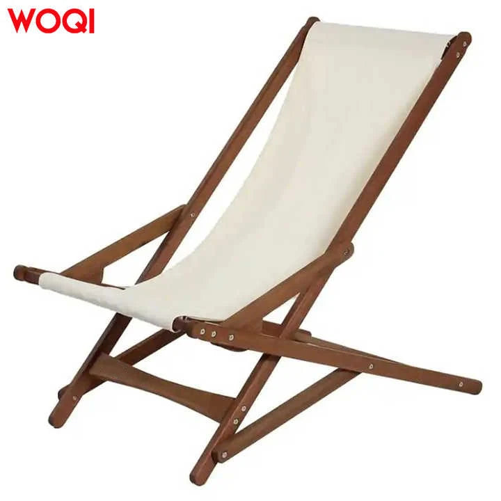 Woqi Camping Wooden Folding Chair Wholesale Outdoor Beach Wooden Chair with Carry Bag