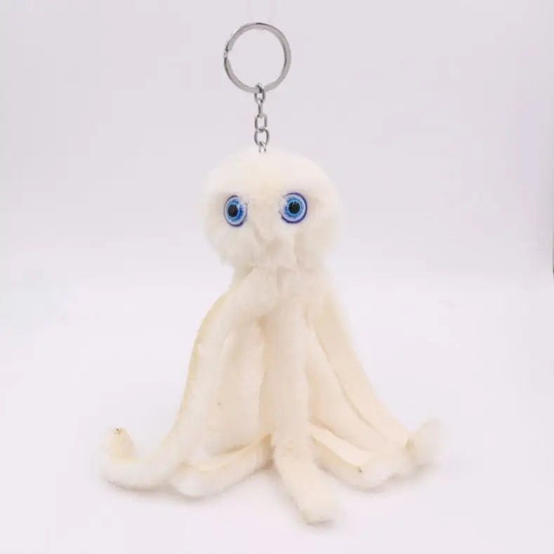 Wholesale Cartoon Keychain Pure Cute Plush Octopus Key Chains Pom Poms Stuffed Toy Wholesale Plush Doll Toy Keychain Accessories