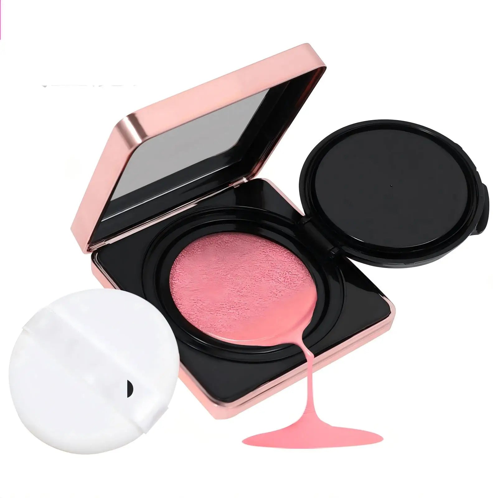 Air Cushion Liquid Blush Matte & Shimmer Waterproof Long-Lasting Pigmented Cheek Tint for Natural Flush