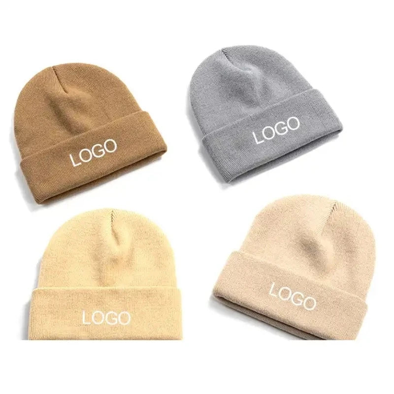 OEM Fashion Winter Warm Unisex Men Ladies Acrylic Knit Hat Beanies With Custom logo Embroidery