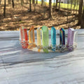 DIY Cheap Price Crown Crystal Hair Comb Crystal Earrings Electroplating rainbow Bridal Crown