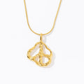 Trendy Simple 18k Gold Plated Stainless Steel Hollow Irregular Pendant Necklace